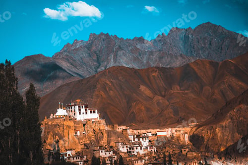 Preview: Lamayuru Monastery in Ladakh, India, situated on a hilltop amidst the stunning landscape