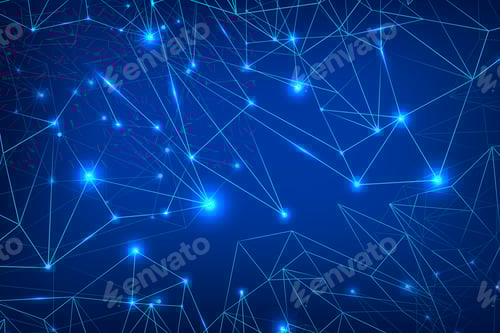 Preview: Connecting lines on a blue background illustration