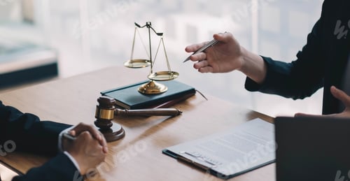 Preview: Lawyers give advice about judgment, agreements, Consultation of Businesswoman and Male lawyer or