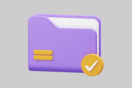 Preview: Purple business folder with checkmark
