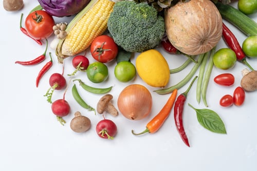 Preview: Variety of fresh vegetables Composition with organic vegetables.