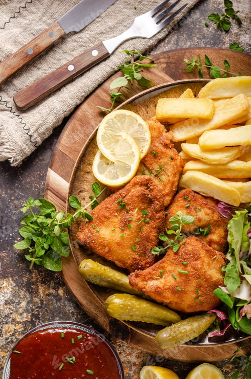 Preview: Original schnitzel with homemade french fries