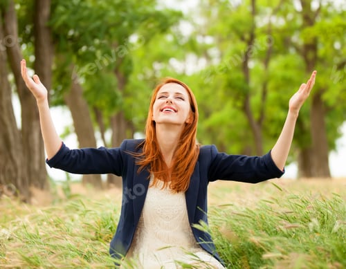 Preview: Redhead girl at outdoor