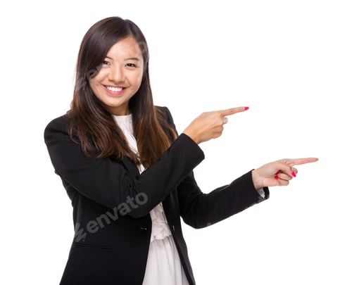 Preview: Business woman with finger up