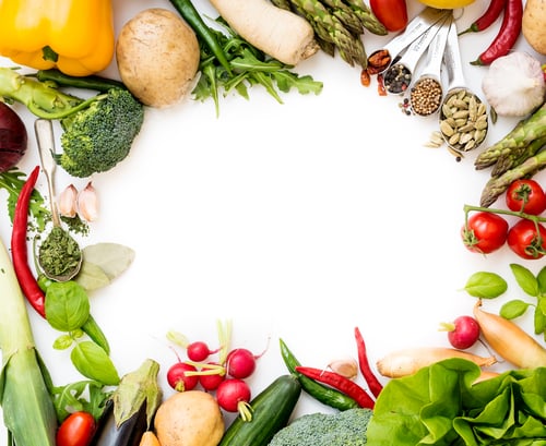Preview: vegetables on a white