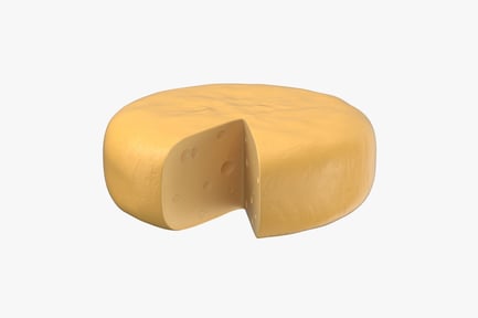 Vista previa: Rueda de queso suizo clásica con rebanada quitada