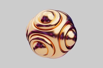 Vista previa: Esfera orbital con patrón dorado