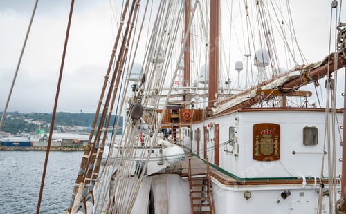 Preview: Close up view of a ship utils with ropes