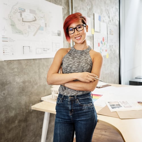 Preview: Asian architect woman