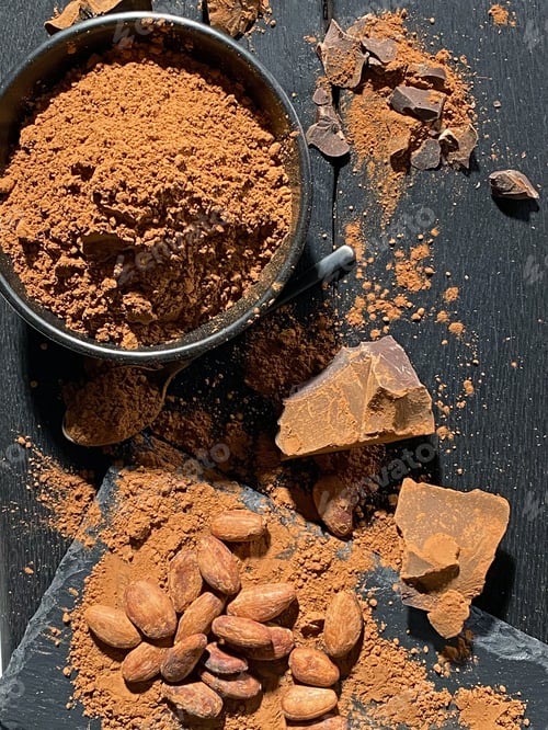 Visualização: vários produtos de cacau