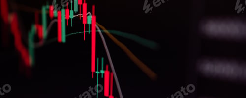 Preview: Close up of Bitcoin and Cryptocurrency stock market exchange candlestick chart