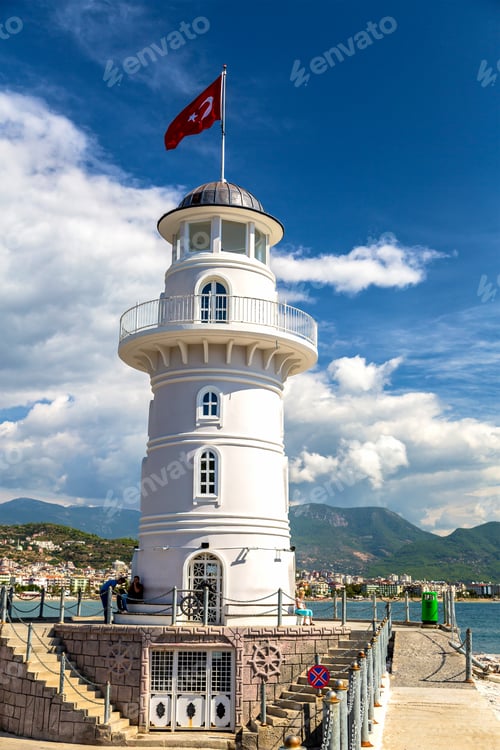 Preview: Lighthouse in the harbor of Alanya. Turkey.