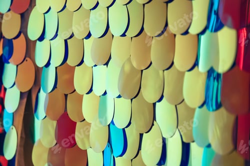 Preview: many multi-colored sequins background, variety show and burlesque props