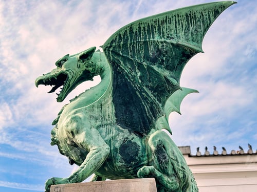 Preview: Green dragon on the top of a bridge in Ljubljana, Slovenia