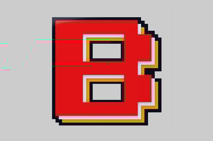Preview: Pixelated "b" letter branding icon