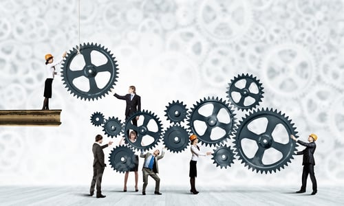 Preview: Conceptual Image Of Businessteam Working Cohesively. Interaction And Unity