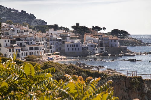 Preview: Beautiful view of houses on the coastline in Calella de Palafrugell