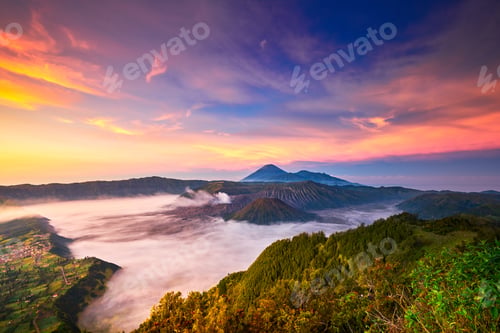 Preview: Bromo mount view in morning, Bromo Tengger Semeru National Park in east java, Indonesia