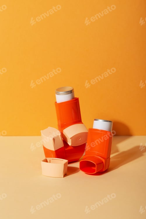 Preview: Asthma drugs inhalers. World Asthma Day. Concept allergy