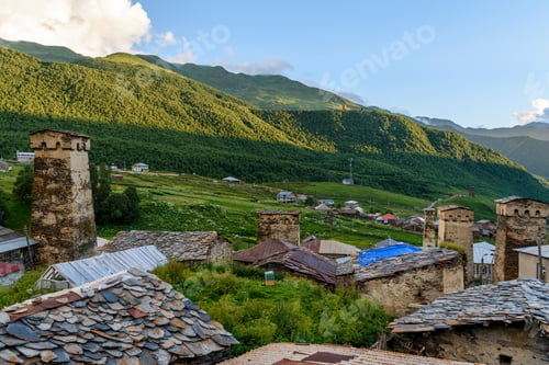 Preview: Buildings in Ushguli, a community of four villages located at the head of the Enguri gorge in