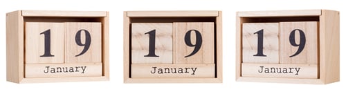 Preview: Wooden calendar, a set of dates of the month 19 January, on a white and transparent background