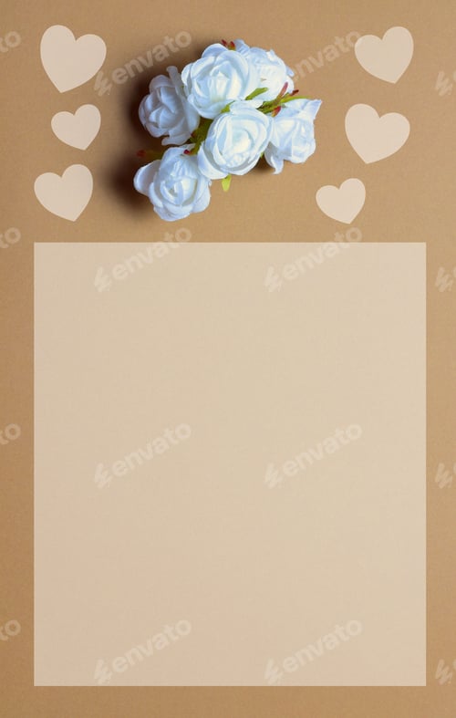 Preview: Card poster for various uses with flower and heart design