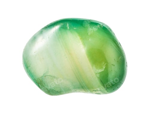 Preview: tumbled green agate gemstone isolated on white
