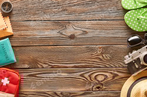 Preview: Travel and beach items still life