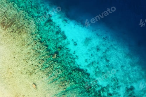 Preview: Summer seascape from air. Bali island, Indonesia.