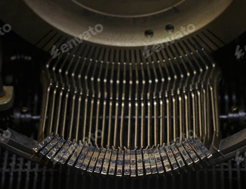 Preview: Old vintage typewriter letter type bar close up