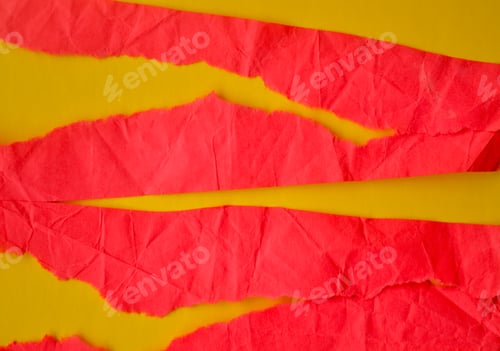 Preview: Abstract Red Paper on Bright Yellow Background