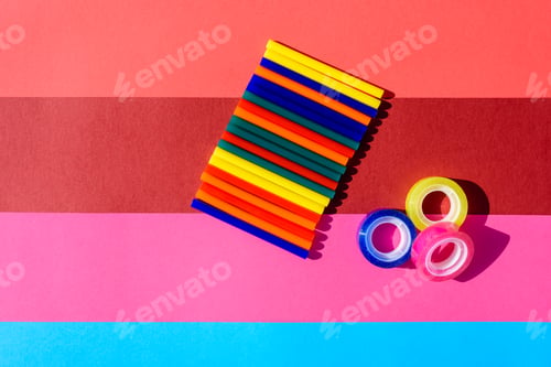 Preview: Plastic is a material for making recyclable colorful office supplies.