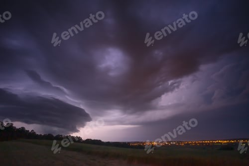 Preview: Supercell storm clouds with intense tropic rain