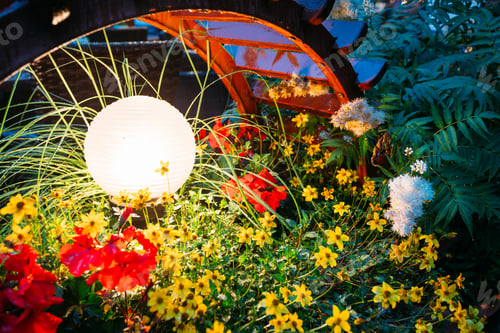 Preview: Decorative Small Garden Light, Lanterns In Flower Bed In Green F