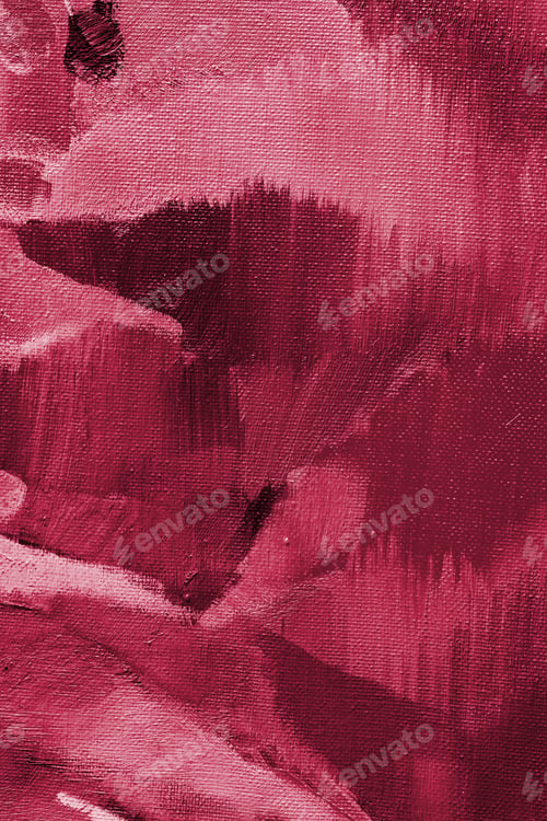 Preview: abstract oil paint texture on canvas, New 2023 trending PANTONE 18-1750 Viva Magenta colour