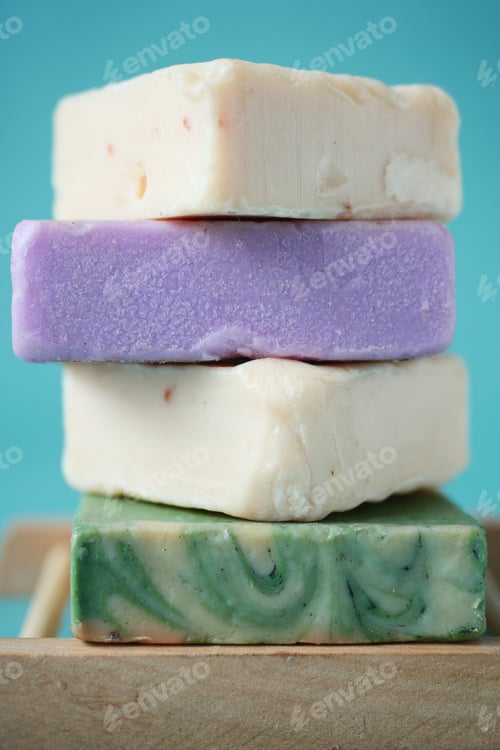Preview: stack of Homemade natural soap bar