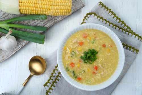 Preview: Chinese corn and chicken soup- healthy food style