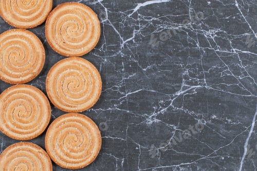 Preview: Tasty roll cookie, on the marble background