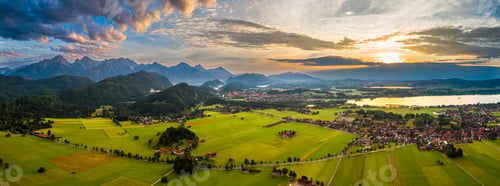 Preview: Beautiful natural landscape of the Alps. Forggensee and Schwangau, Germany, Bavaria