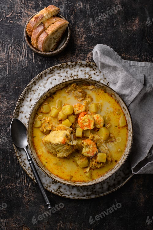 Preview: Icelandic fish soup with shrimps and curry