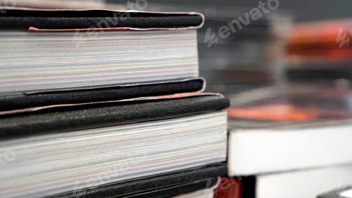 Preview: Books and magazines, closeup