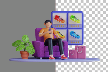 Preview: Shopping Online 3D Illustration