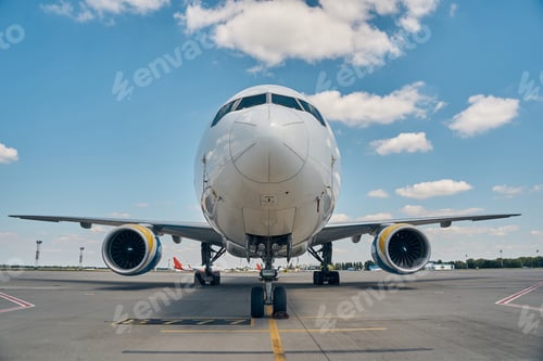 Preview: Passenger air vehicle parked on the airport apron
