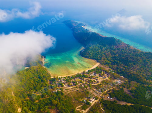 Preview: Sea, beach for travel background, Thailand. Nature landscape.