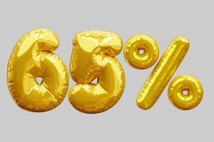 Preview: Sixty Five Percent Discount With Golden Balloons