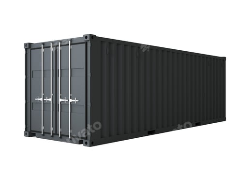 Preview: 3d rendering of gray container cargo on white background