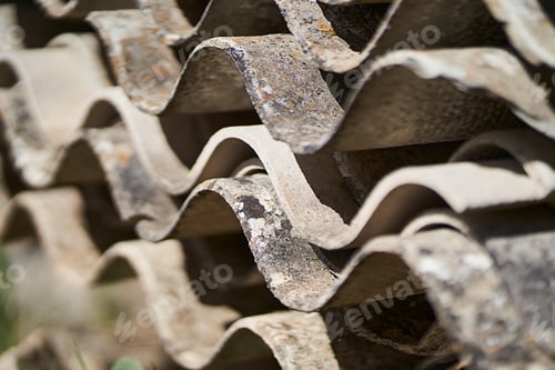 Preview: toxic waste with asbestos from piled-up asbestos sheets