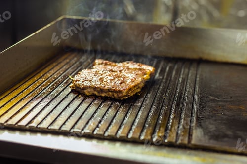 Preview: Grilled meat. Juicy steak from beef - soft focuse