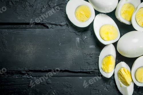 Preview: Boiled chicken eggs.