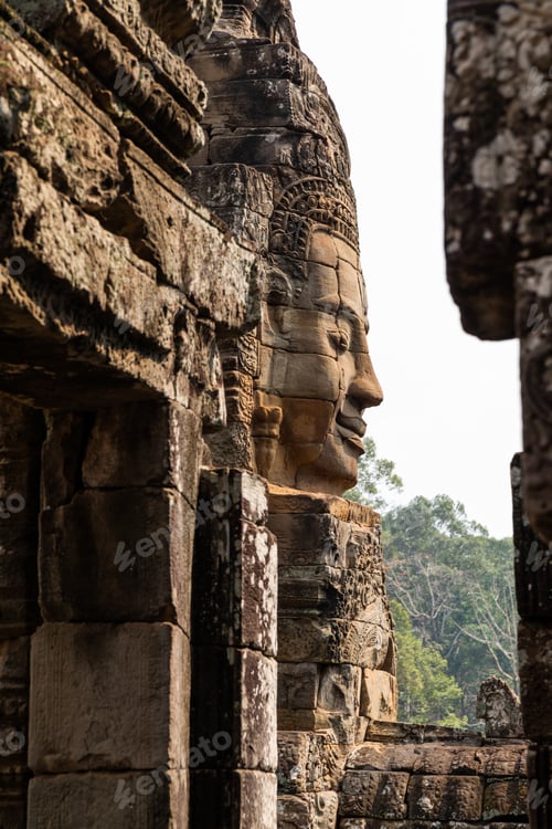 Preview: Ruins of Bayon Temple in Angkor wat in Siem Reap, Cambodia